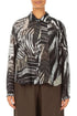 Rounded Hem Wild Ink Textured Silk Shirt 1