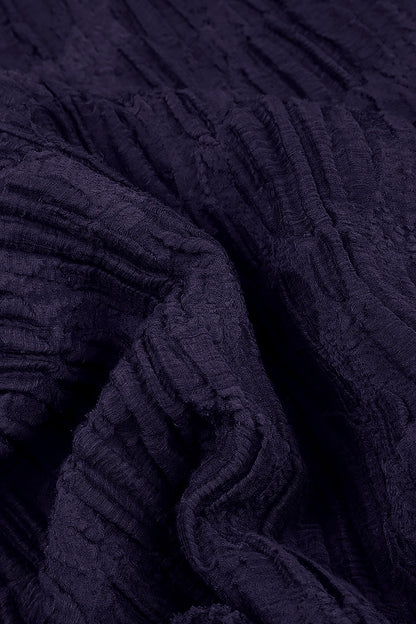 Royal Purple Circle Silk Linen Shift Dress 5