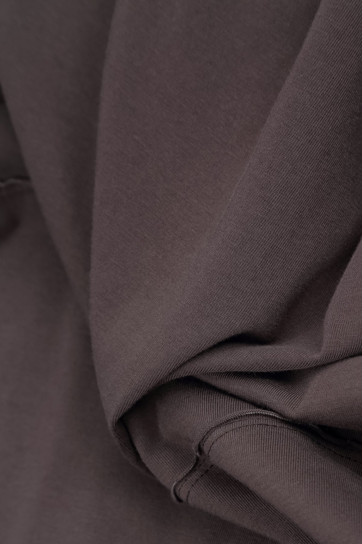 Ruched Truffle Brown French Terry Cotton Dress