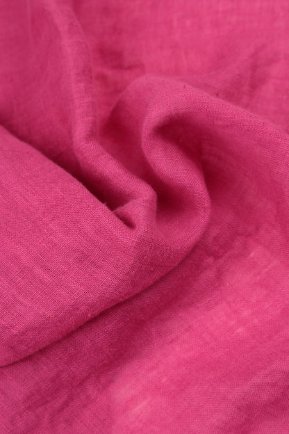 Ruffled Fuchsia Gauze Linen Blouse 6