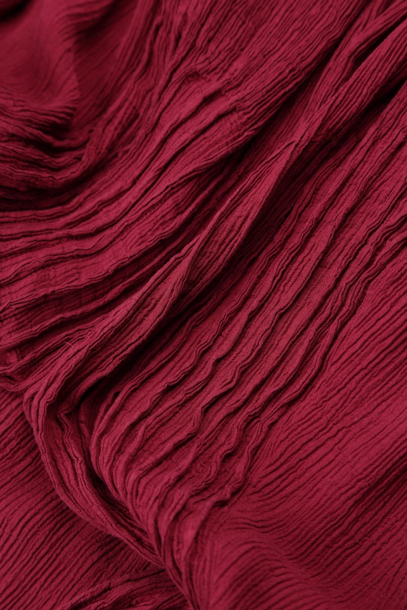 Romantic Ruby Silk Viscose Dress