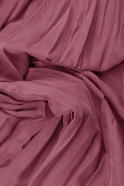 Romantic Antique Ruby Crumpled Pure Silk Dress 5