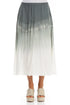 Sage Ombré Crumpled Pure Silk Skirt 1