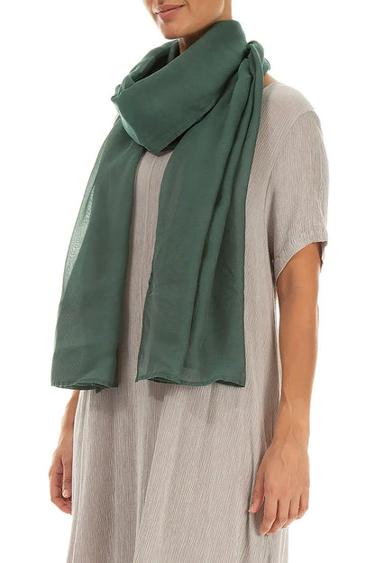 Sage Silk Cotton Scarf 3