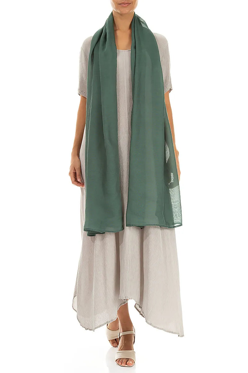 Sage Silk Cotton Scarf 2
