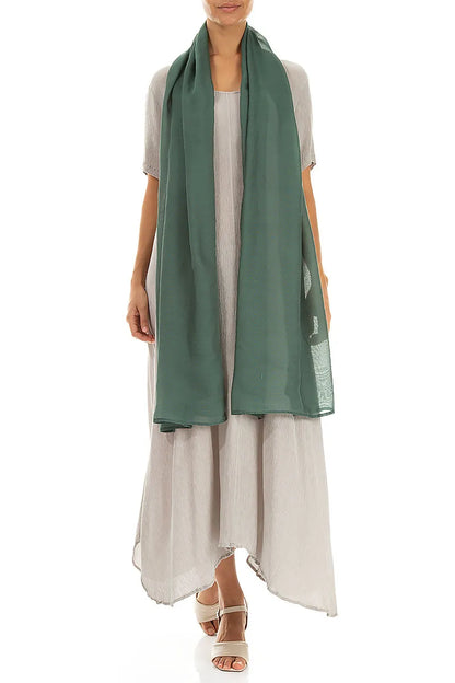 Sage Silk Cotton Scarf 2