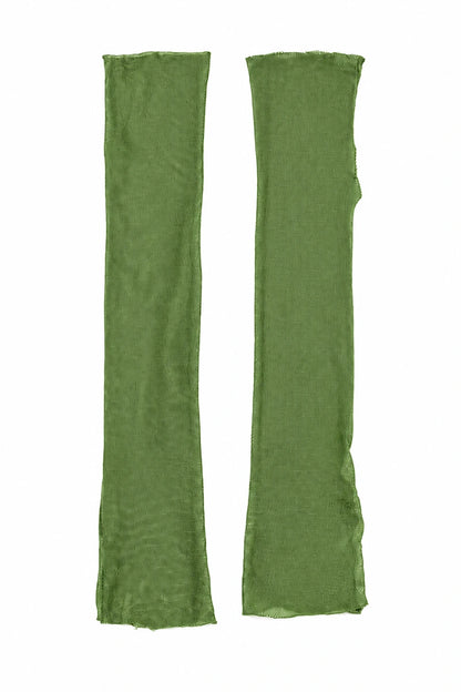Kleeblattgrüne Handgelenkwärmer aus weicher Baumwolle mit Mesh