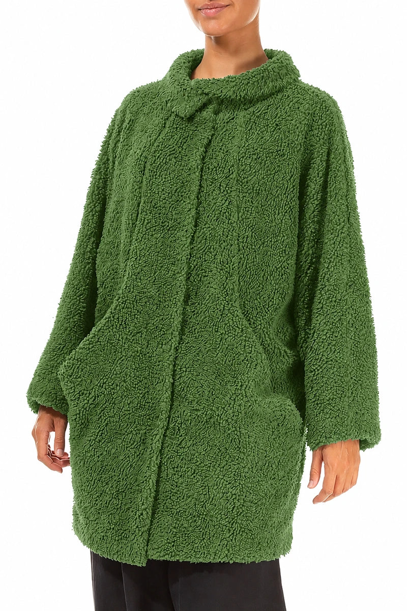 Kleeblattgrüner Teddy-Baumwollmantel