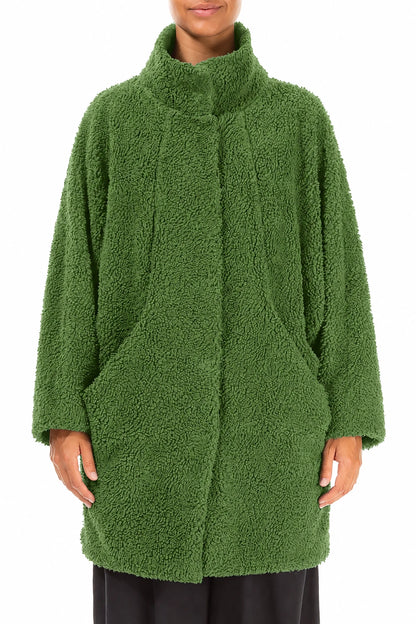 Kleeblattgrüner Teddy-Baumwollmantel