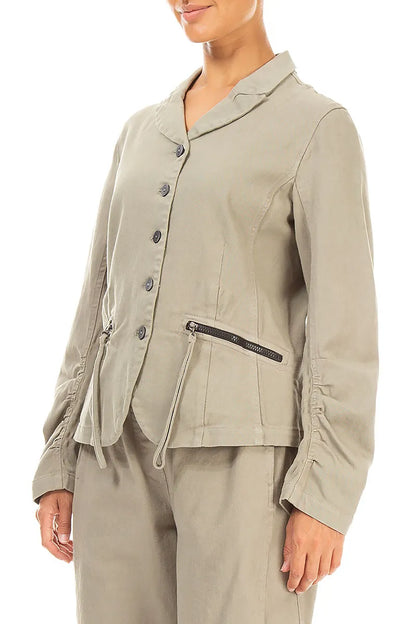 Shaped Olive Grey Stretch Cotton Jacket 3