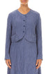 Short Rounded Crinkled Blue Nova Silk Jacket 1