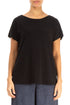 Short Sleeves Black Cotton Top 1