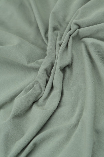 Short Sleeves Sage Cotton Top 6