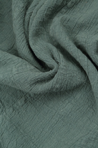 Short Sleeves Sage Linen Viscose Blouse 5