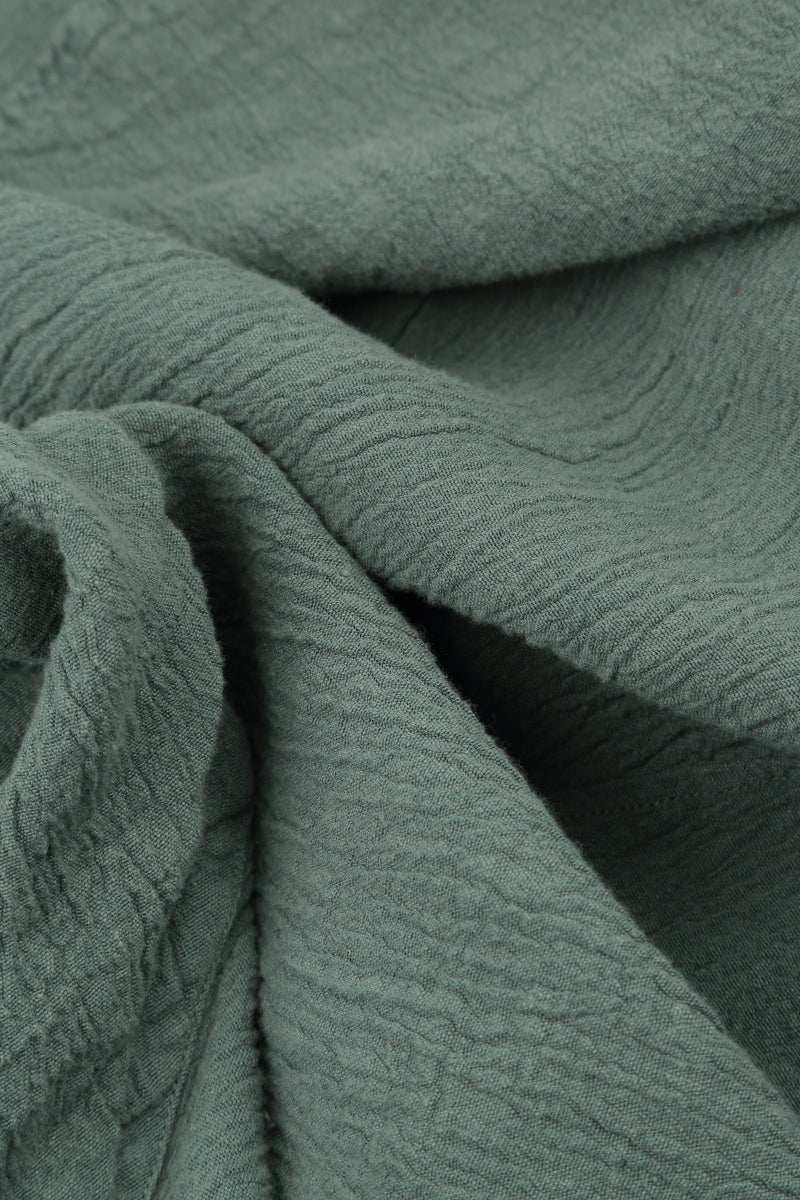 Side Pocket Sage Linen Viscose Dress 7
