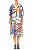 Side Pocket V-Neck Abstract Linen Dress 1