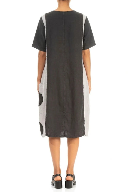 Silver Grey Petal Linen Dress 2