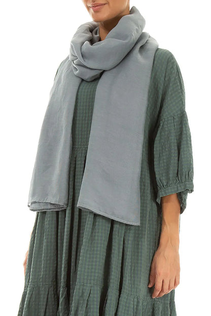 Silver Grey Silk Cotton Scarf 3