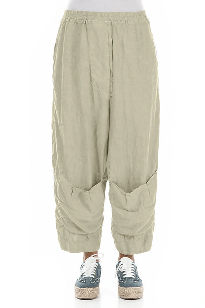 Six Pockets Laurel Green Linen Trousers 1