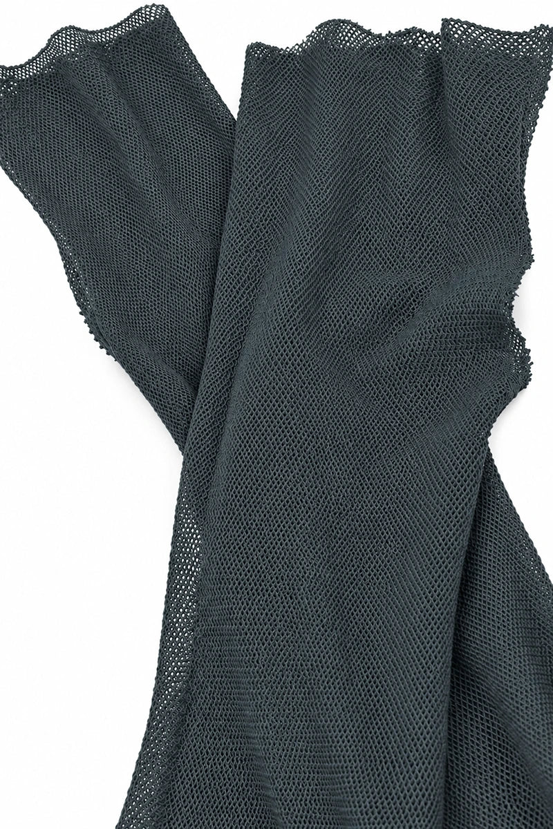 Weiche Handgelenkwärmer aus Baumwolle mit Netzstruktur in Schiefergrau