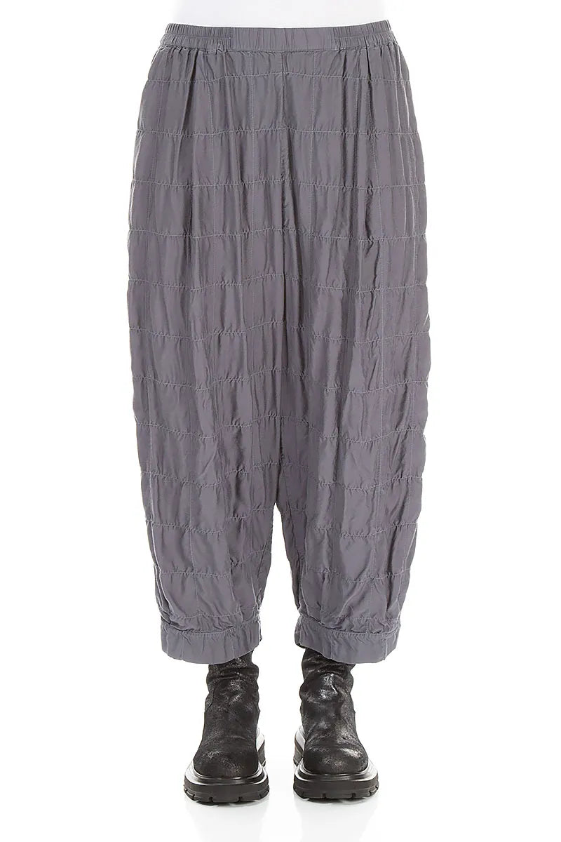 Slate Pleated Silk Bamboo Trousers