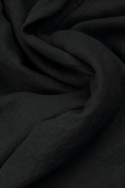 Sleeveless A-line Black Linen Dress 5
