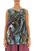 Sleeveless Art Mosaic Silk Bamboo Top 1