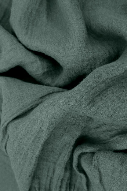 Sleeveless Balloon Sage Crêpe Linen Dress 5