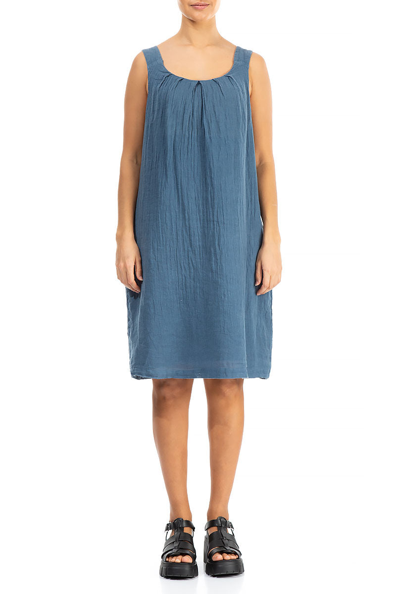 Sleeveless Denim Linen Midi Dress 1