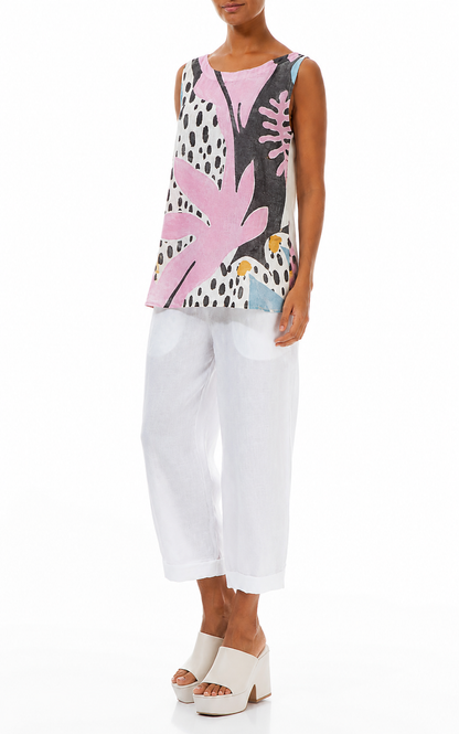 Sleeveless Desert Bloom Linen Top 4