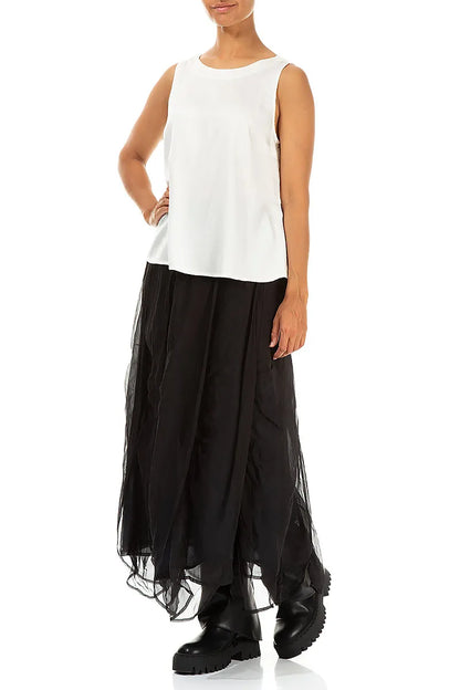 Sleeveless Off White Silk Top 4