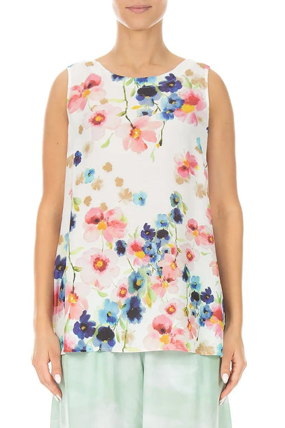 Sleeveless Primrose Silk Bamboo Top 1