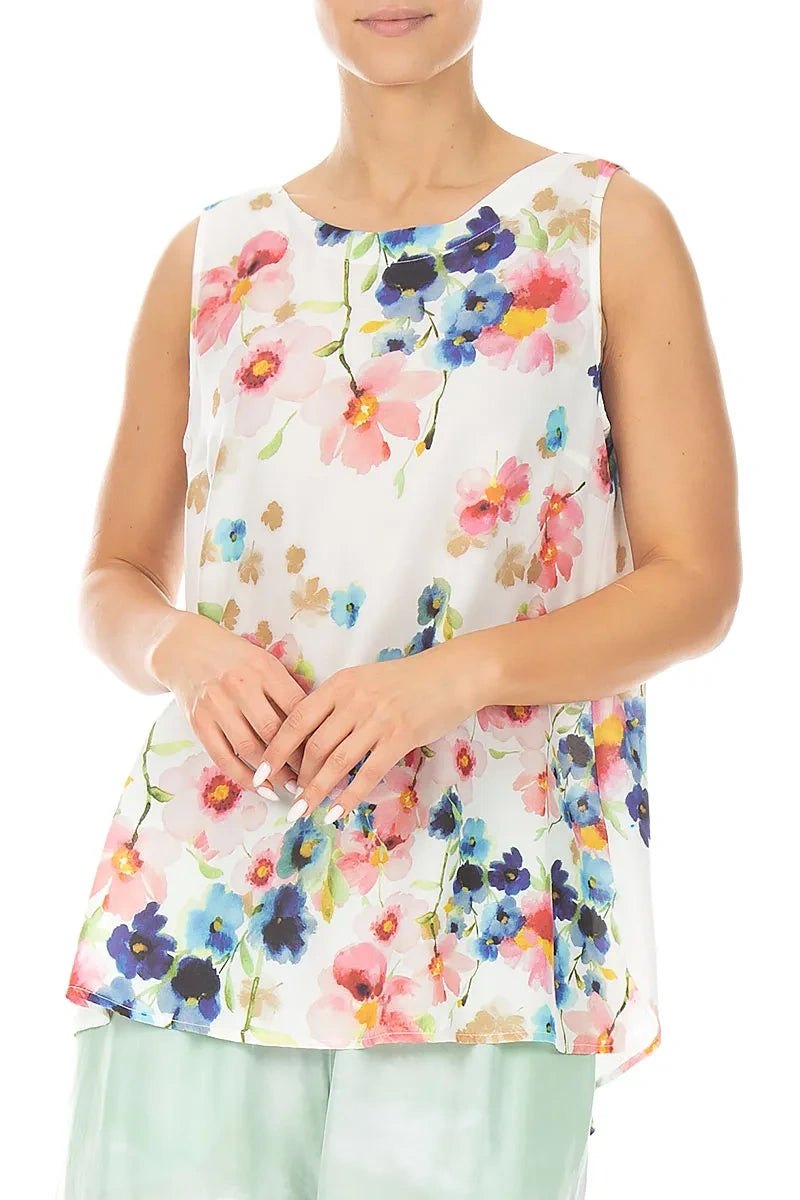 Sleeveless Primrose Silk Bamboo Top 3