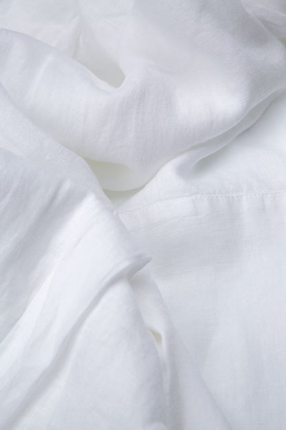 Sleeveless Ruffled White Linen Top 5