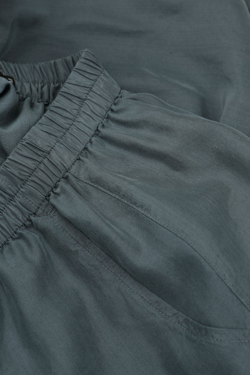 Slight Taper Graphite Pure Silk Trousers 4