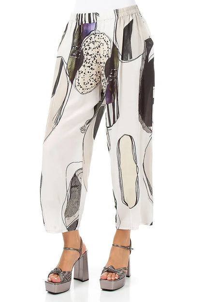 Slight Taper Tumbled Stone Silk Bamboo Trousers 3