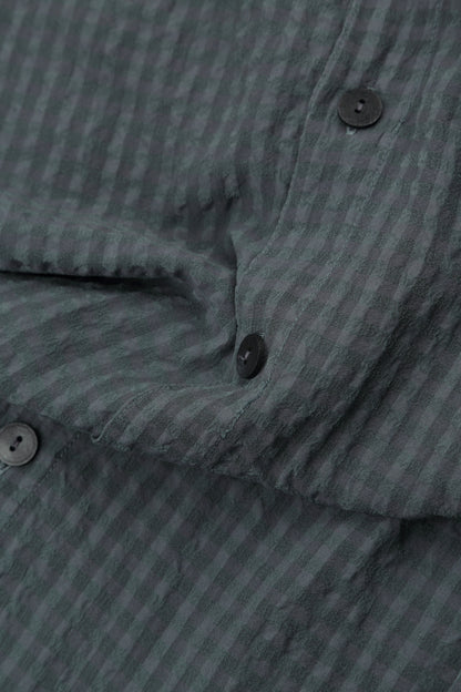 Slit Hem Graphite Textured Silk Jacket 6