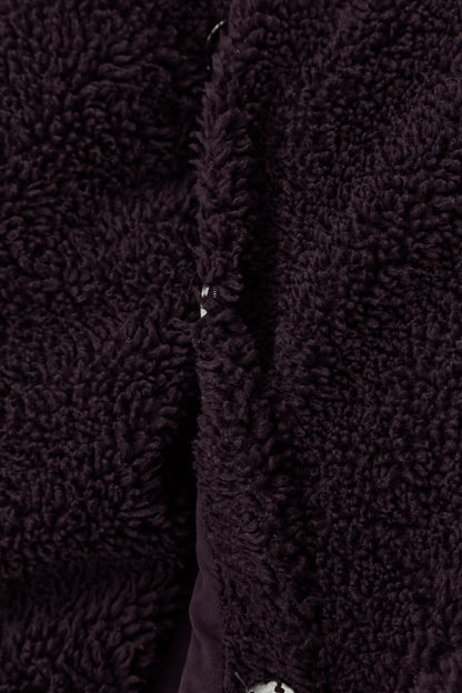 Snap Front Deep Plum Teddy Cotton Jacket 5