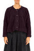 Snap Front Deep Plum Teddy Cotton Jacket 1