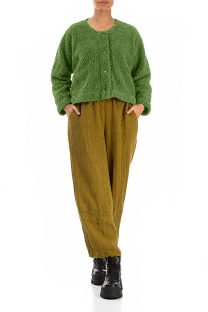 Snap Front Shamrock Green Teddy Cotton Jacket 4