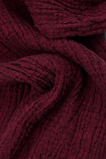 Soft Cowl Ruby Textured Linen Dress