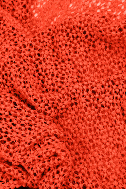 Soft Flare Flame Orange Broderie Cotton Blouse 5