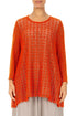 Soft Flare Flame Orange Broderie Cotton Blouse 1
