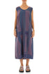 Soft V-Neck Amethyst Brushstroke Linen Dress 1