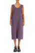 Soft V-Neck Amethyst Linen Dress 1
