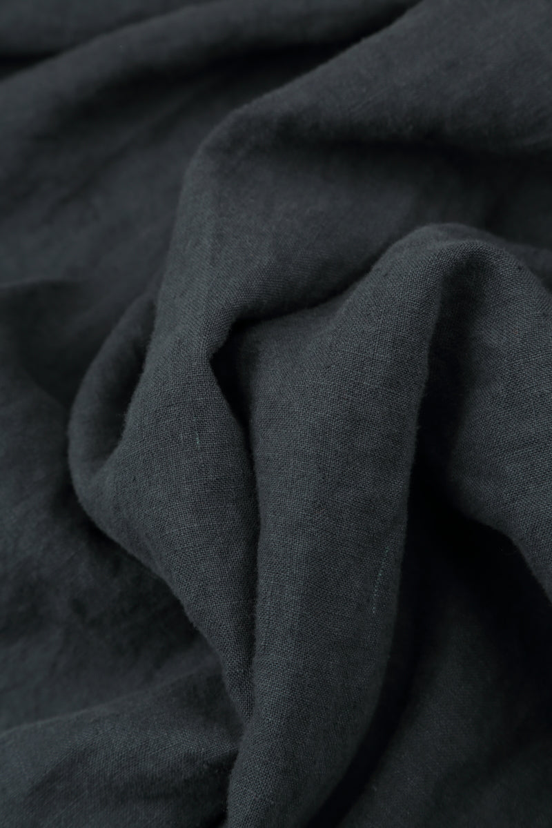 Soft V-Neck Graphite Linen Dress 5