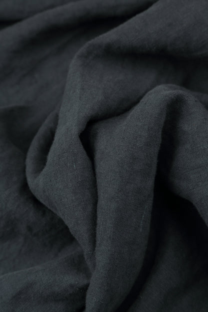 Soft V-Neck Graphite Linen Dress 5