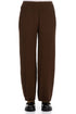 Straight Chocolate Silk Viscose Trousers 1