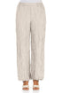 Straight Crinkled Beige Silk Linen Trousers 1