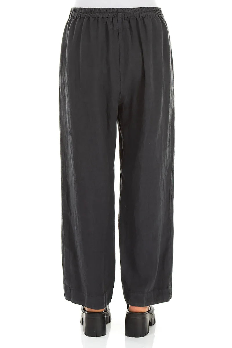 Straight Graphite Linen Trousers 2